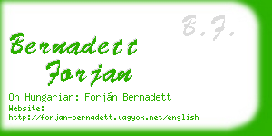 bernadett forjan business card