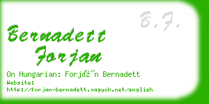 bernadett forjan business card